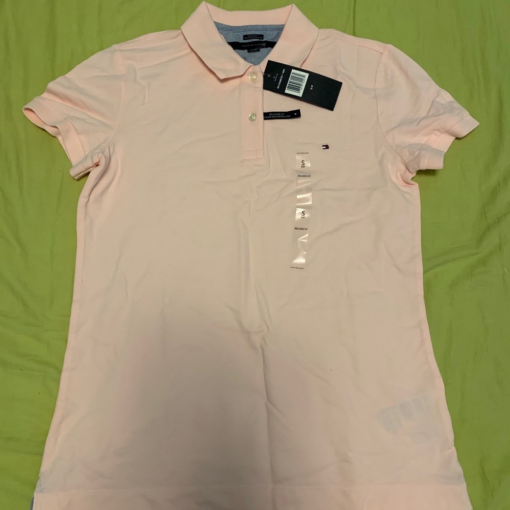 NWT- Tommy Hilfiger pink polo shirt